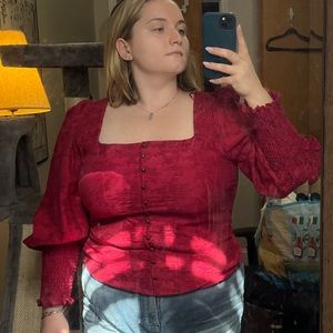 Anthropologie Square-Neck Blouse